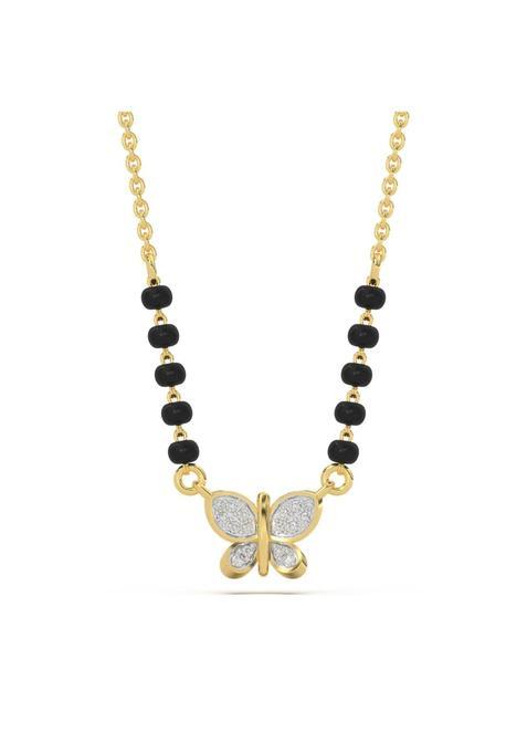 Shayn Butterfly Mangalsutra Necklace 925 Sterling Silver 18KT Gold Vermeil Traditional and Modern Jewellery