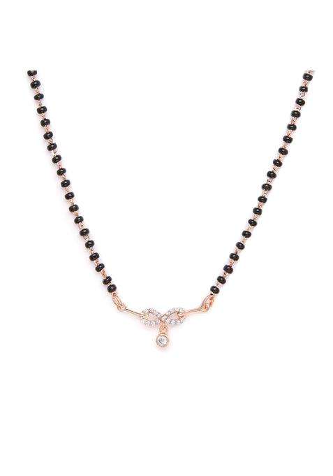 Zavya 925 Sterling Silver Infinity with CZ Rose Gold Plated Mangalsutra