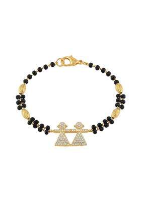 Ritvaa Smartgold 24K Gold Plated Twin Dolls Mangalsutra Bracelet for Women