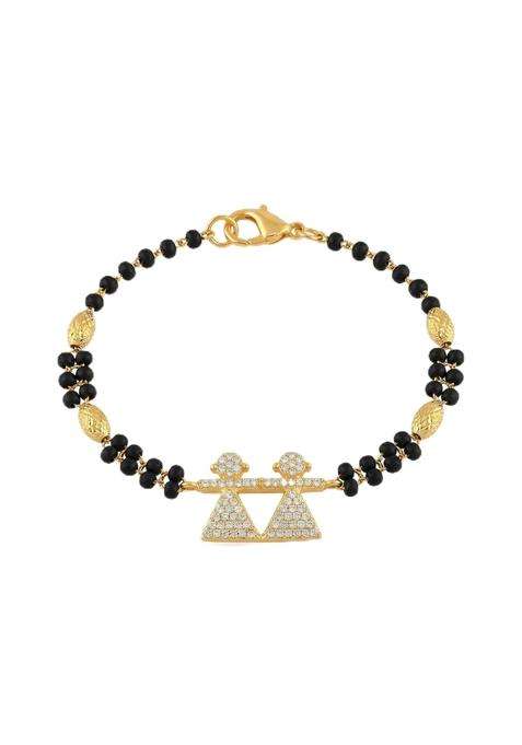 Ritvaa Smartgold 24K Gold Plated Twin Dolls Mangalsutra Bracelet for Women