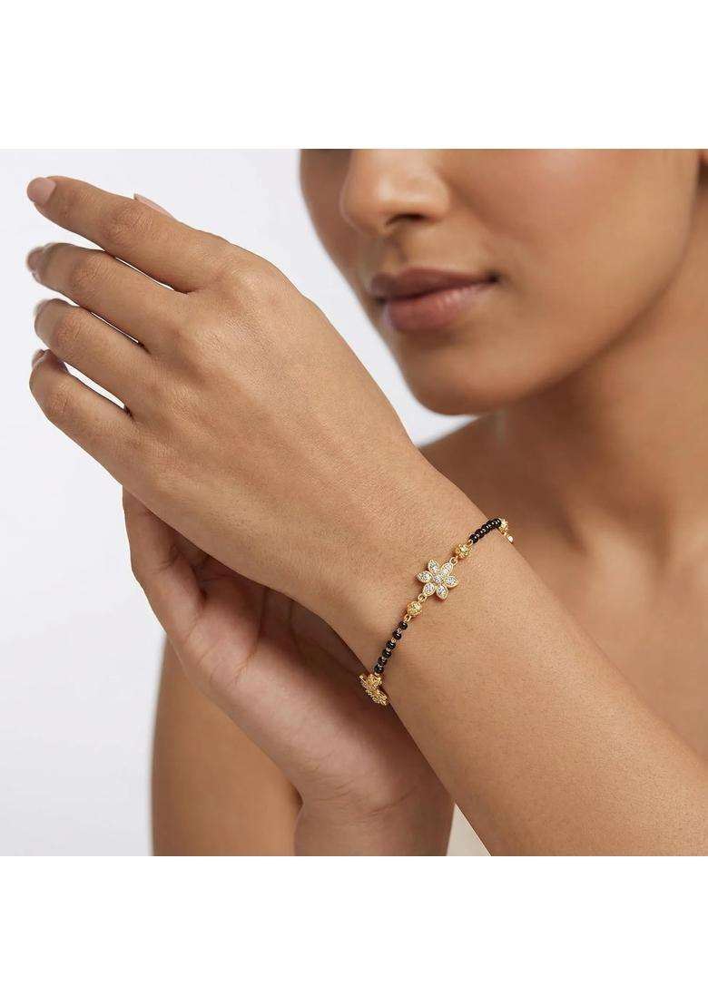 Ritvaa Smartgold 24K Gold Plated Floral Mangalsutra Bracelet for Women - Indya