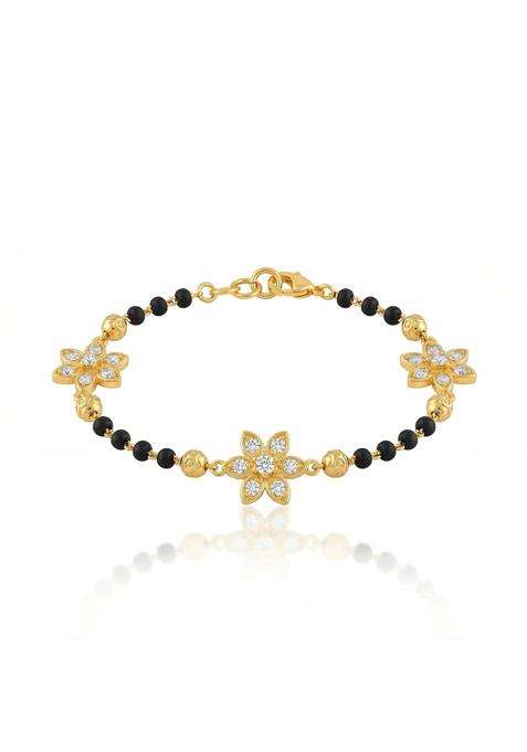 Ritvaa Smartgold 24K Gold Plated Floral Mangalsutra Bracelet for Women