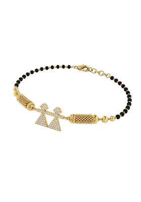 Ritvaa 24K Smartgold Hand Mangalsutra Bracelet with Twin Pendant for Women