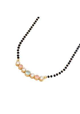 Maira 925 Sterling Silver 1 GM Gold Plated Black Beads Hypoallergenic 18 Inch Mangalsutra Jewellery