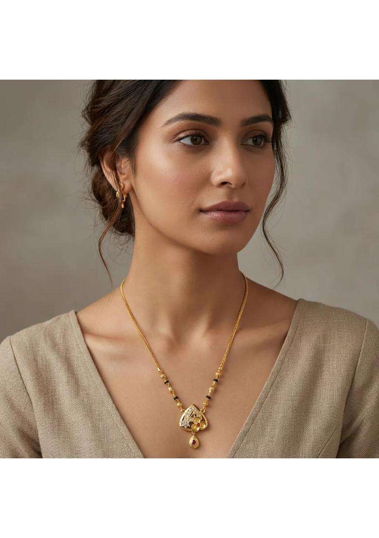 Ritvaa 24K Smartgold Mangalsutra with Diamond Pendant for Women - Indya