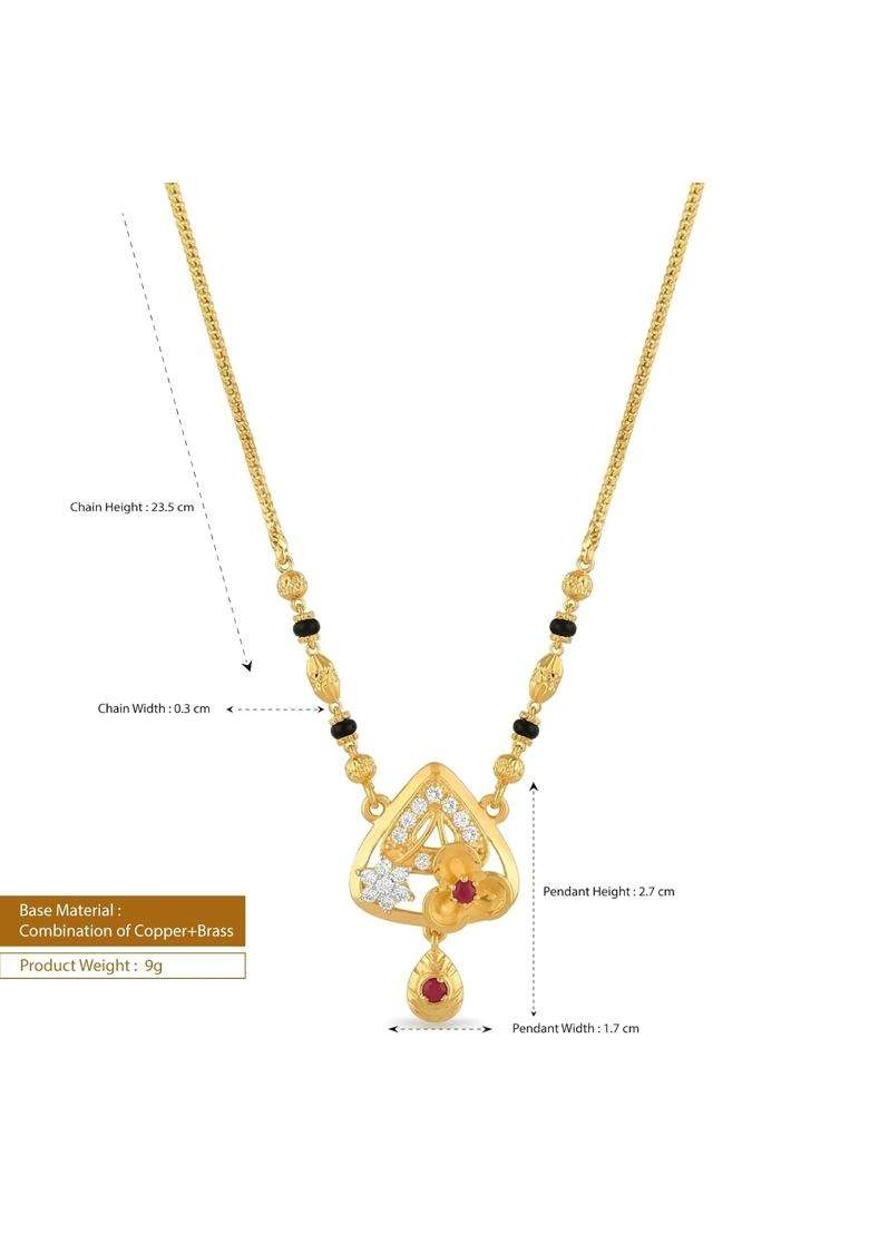 Ritvaa 24K Smartgold Mangalsutra with Diamond Pendant for Women - Indya