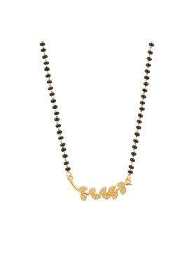 Maira 925 Sterling Pure Silver Spiral Leaf Mangalsutra with Zircon for Women