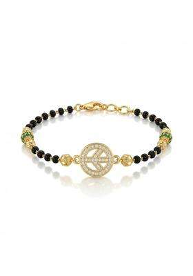 Ritvaa 24K Smartgold Hand Mangalsutra Bracelet with Peace Pendant for Women