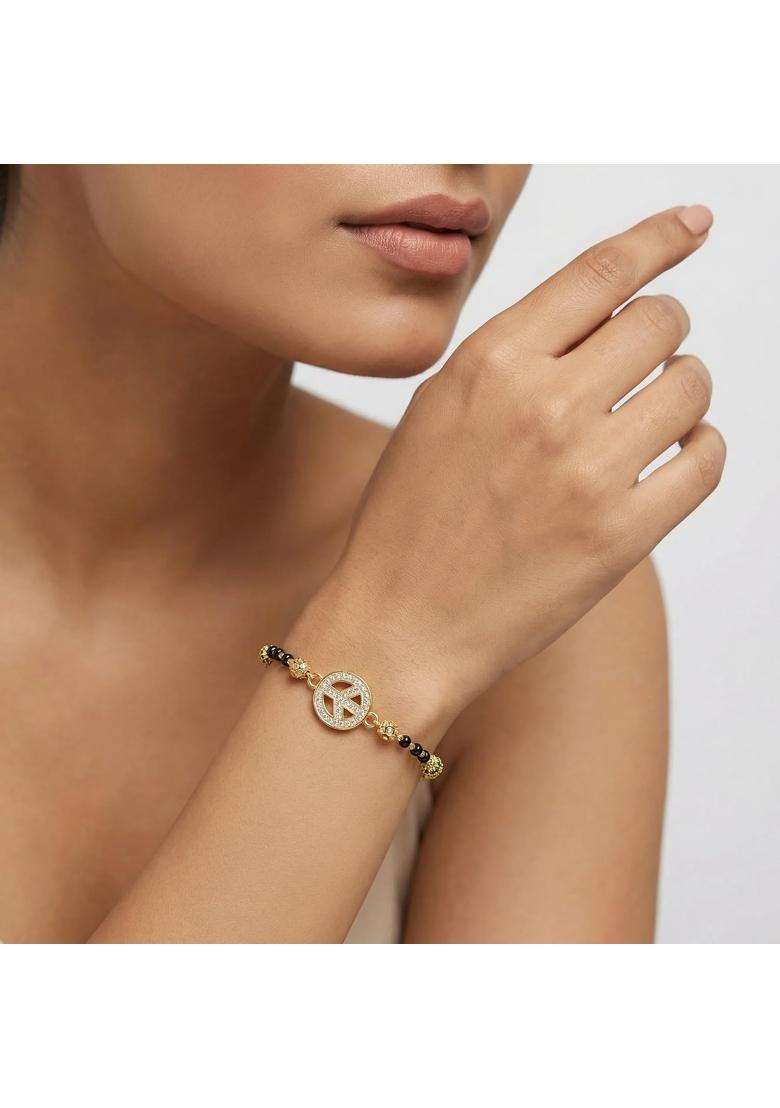 Ritvaa 24K Smartgold Hand Mangalsutra Bracelet with Peace Pendant for Women - Indya