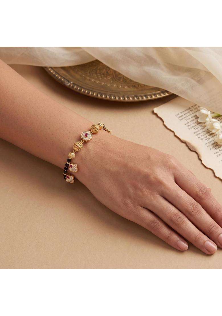 Ritvaa 24K Smartgold Hand Mangalsutra Bracelet for Women - Indya