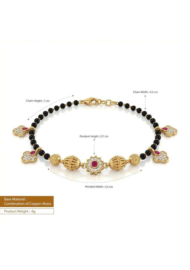 Ritvaa 24K Smartgold Hand Mangalsutra Bracelet for Women - Indya