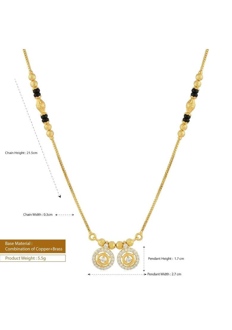 Ritvaa 24K Smartgold Mangalsutra with Wati Pendant for Women - Indya