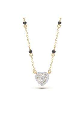 Shayn Loving Heart Mangalsutra Necklace 925 Silver 18KT Gold Vermeil