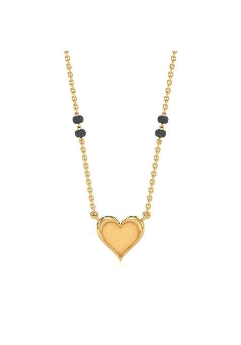 Shayn Glamourous Heart Mangalsutra Necklace 925 Silver 18KT Gold Vermeil