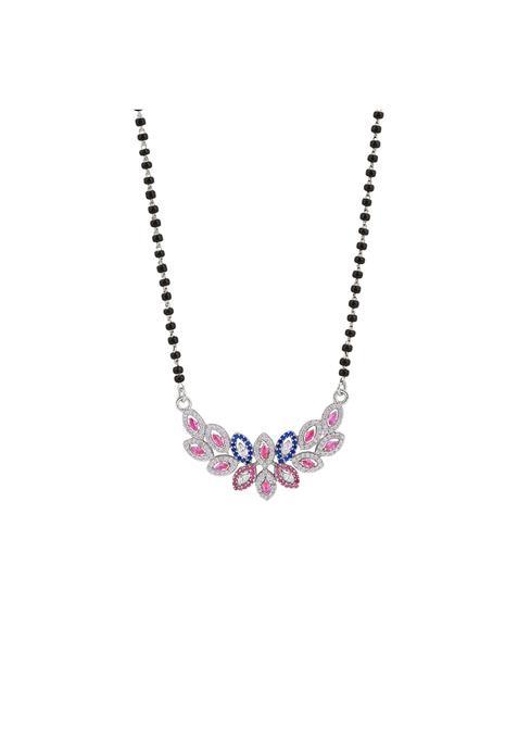 Maira 925 Sterling Silver Micron Rhodium Plated Zircon Mangalsutra for Women