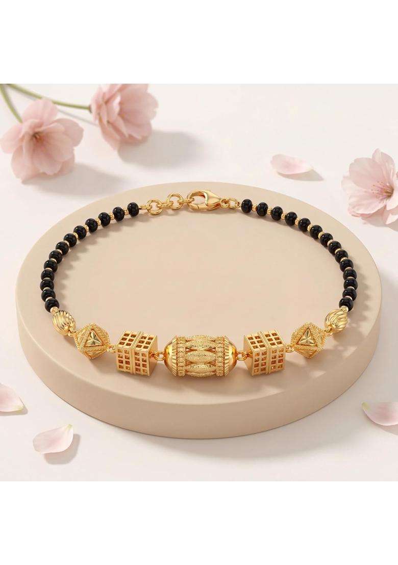 Ritvaa Smartgold 24K Gold Plated Hastakala Mangalsutra Bracelet for Women - Indya