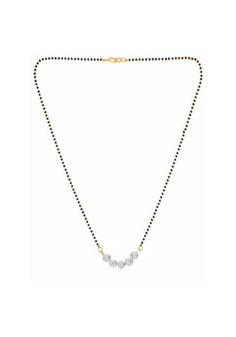 Efulgenz Indian Traditional Gold Plated American Diamond CZ Mangalsutra Pendant Necklace Jewelry for Women