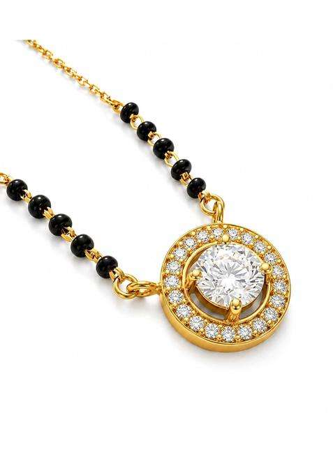 Pryora 925 Sterling Silver Minimal Solitaire Mangalsutra Necklace for Women