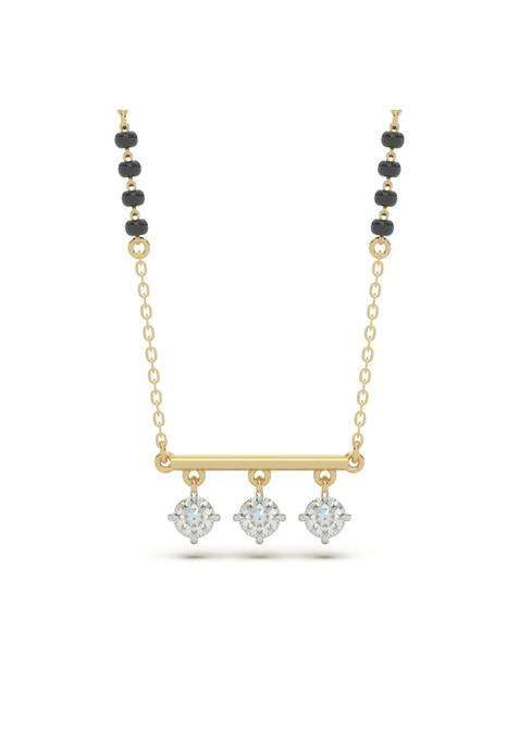 Shayn Triple Radiants Mangalsutra Necklace 925 Silver 18KT Gold Vermeil