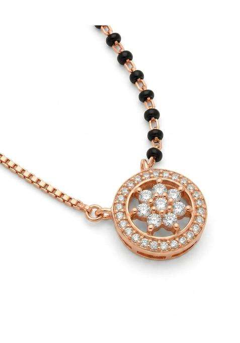 Pryora 925 Sterling Silver Floral Halo Mangalsutra for Women
