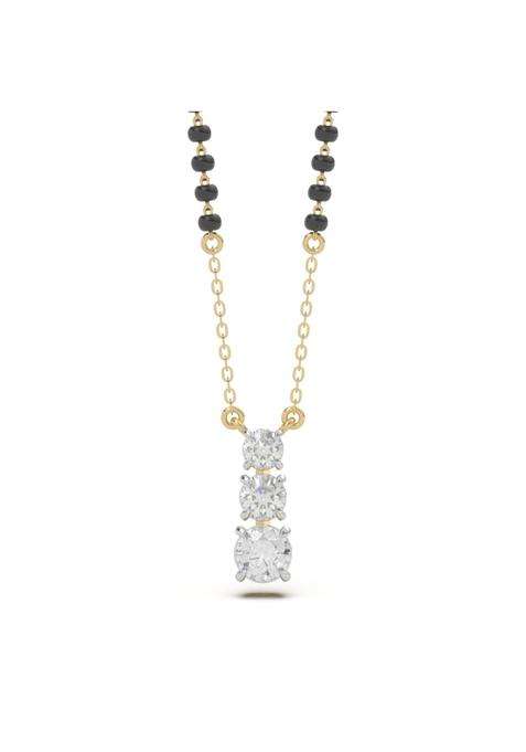 Shayn Trilogy Cascade Mangalsutra Necklace 925 Silver 18KT Gold Vermeil