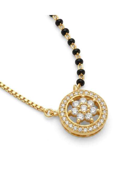 Pryora 925 Sterling Silver Floral Halo Mangalsutra for Women
