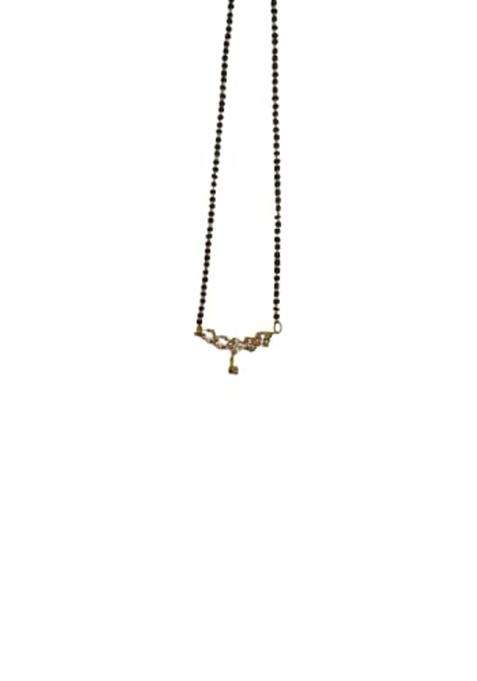 Anjali Co Womens Gold Plated Ethnic Mangalsutra with Black Beads Chain Golden DEVJ 90 Pack of 2