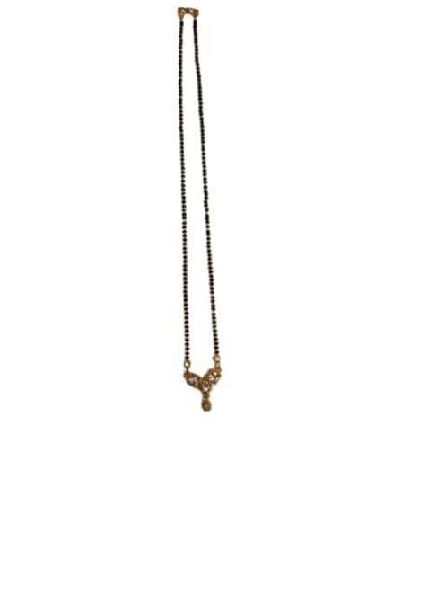 Anjali Co Womens Gold Plated Ethnic Mangalsutra with Black Beads Chain Golden