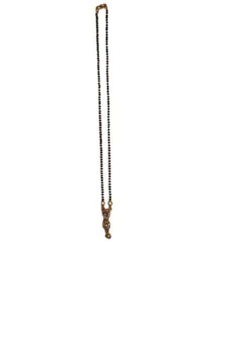 Anjali Co Womens Gold Plated Ethnic Mangalsutra with Black Beads Chain Golden