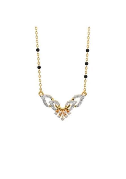 Kymee 18K Gold Vermeil Floral Symphony Diamond Mangalsutra Dainty Fine Jewelry