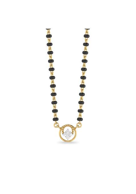 PC Jeweller the Aarav 18K 750 Yellow Gold and Diamond Mangalsutra for Her