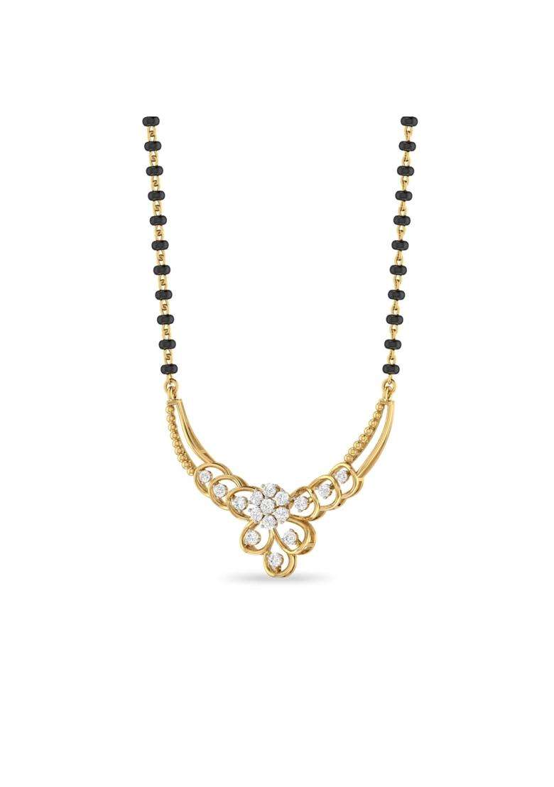 PC Jeweller the Harsa 18K 750 Yellow Gold and Diamond Mangalsutra for Her - Indya