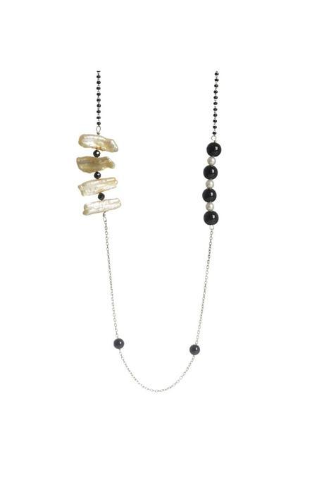 Kshityee the Fusion Keshi Pearls Elegant Pure Silver 925 Mangalsutra for Women