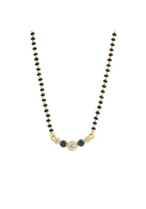 Maira 925 Sterling Pure Silver Black Beads Mangalsutra for Women