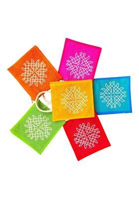 Anumala Multicolor Jute Bags with Contrast Kolam Print for Return Gifts