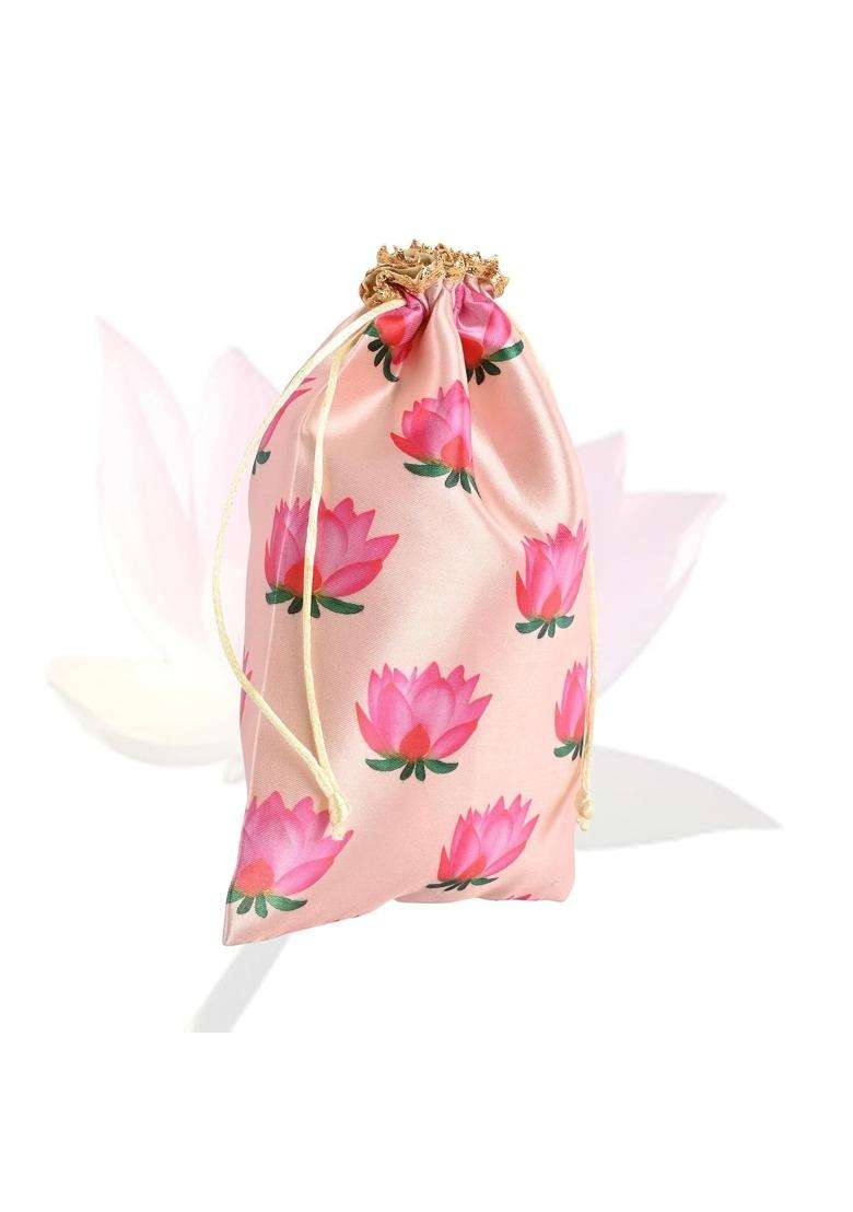 Kuber Industries Cream Polyester Potli Bags 9X12 Inch Pack of 12 - Indya