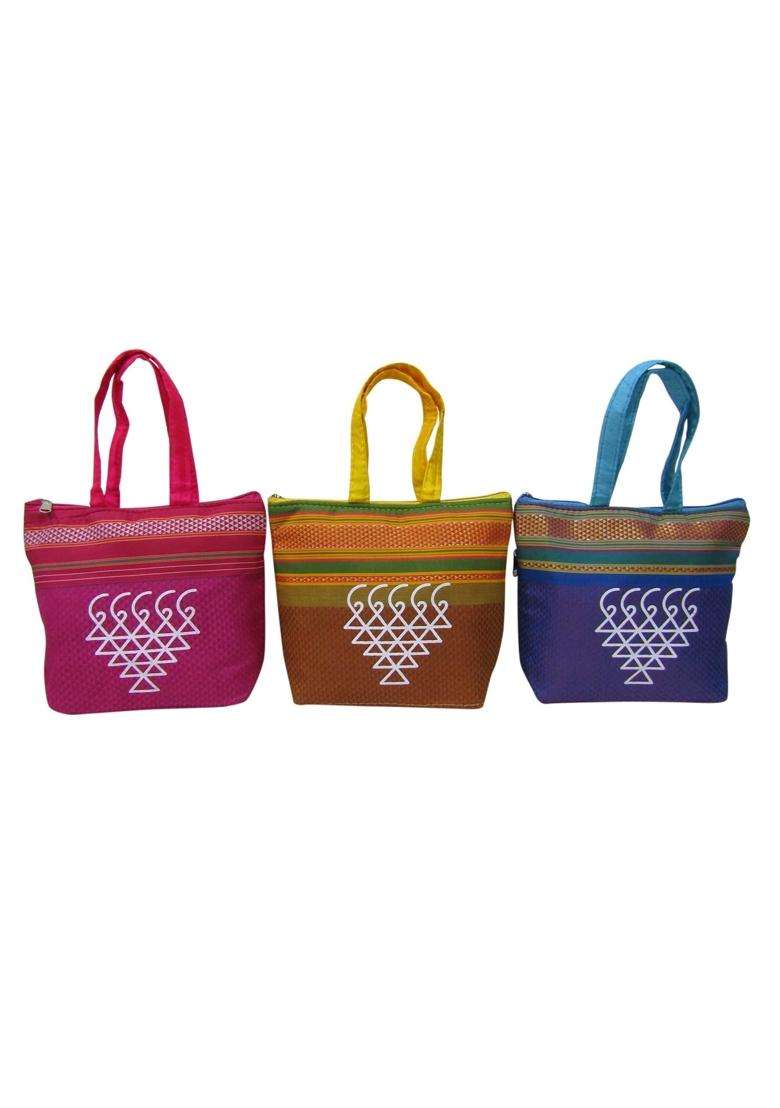 Purple Pink Traditional Khan Purses for Wedding Return Gift Women Wholesale Bridal Giveaways Potli Bag - Indya