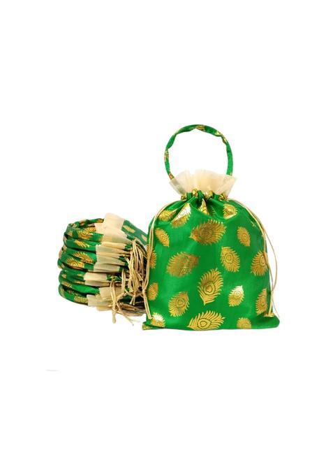Green VIG Enterprises Silky and Shiny Potli Batwa Bags Thamboolam Bags for Wedding Party Return Gifts Party