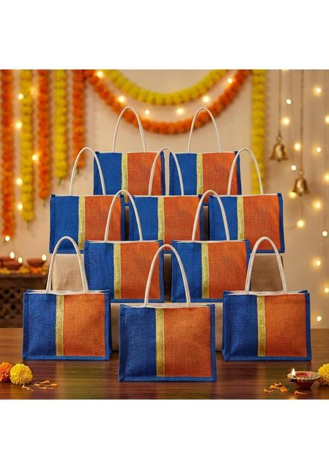 Amazon Brand Solimo Jute Thamboolam Gift Bag Reusable and Durable Pack of 10