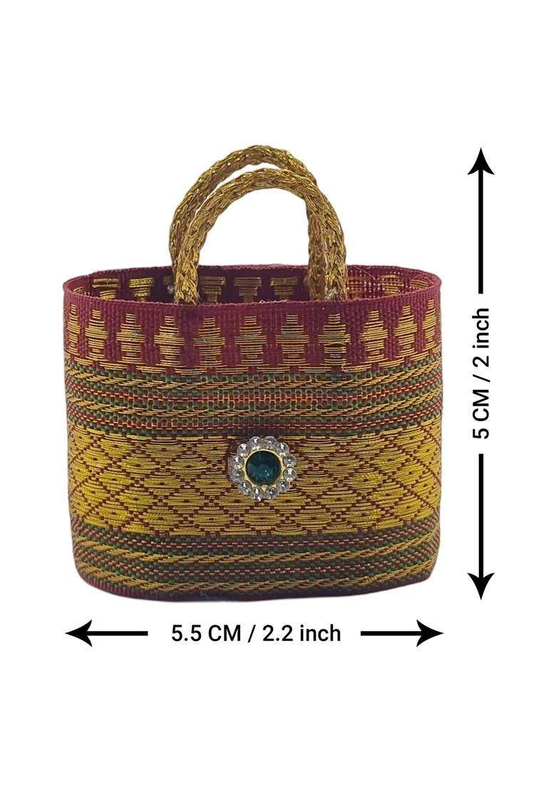 Navira FABS Thamboolam Return Gift Set with Tilakam Handmade Miniature Small Bag Pack of 20 - Indya