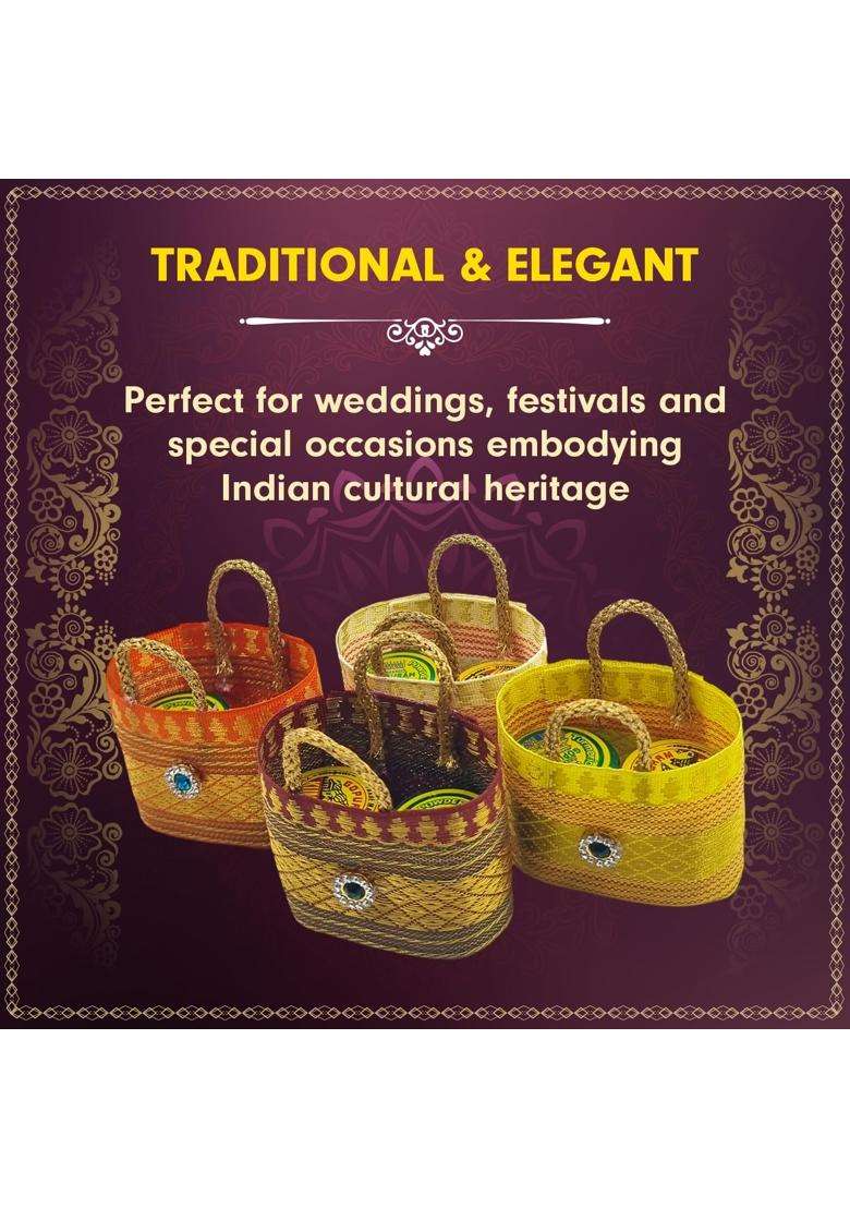 Navira FABS Thamboolam Return Gift Set with Tilakam Handmade Miniature Small Bag Pack of 20 - Indya