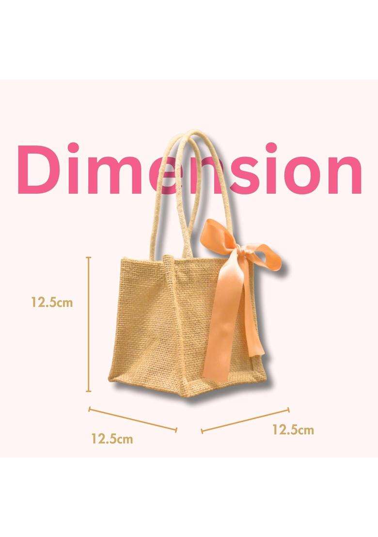 Prakriti Maitri 5 Inch Mini Gift Bags with Ribbon Perfect Wedding Return Gift Small Jute Bag Pack of 10 - Indya