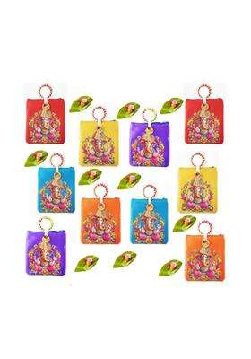 Niskanet Traditional Potli Gift Bags with Zip Closure Bangle Handle and Leaf and Haldi Kumkum Pouches