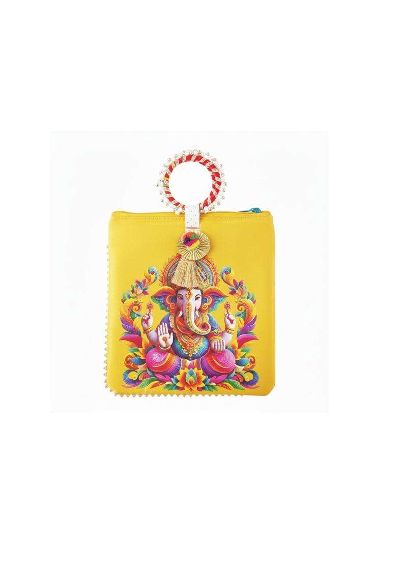 Niskanet Traditional Potli Gift Bags with Zip Closure Bangle Handle and Leaf and Haldi Kumkum Pouches - Indya