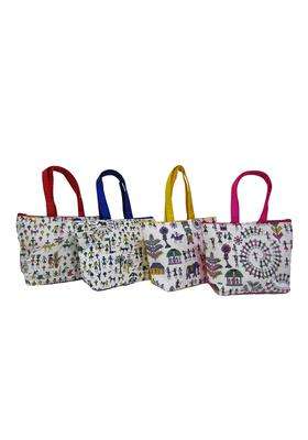 Purple Pink Traditional Warli Hand Purses for Wedding Return Gift Women Wholesale Bridal Giveaways Potli Bag