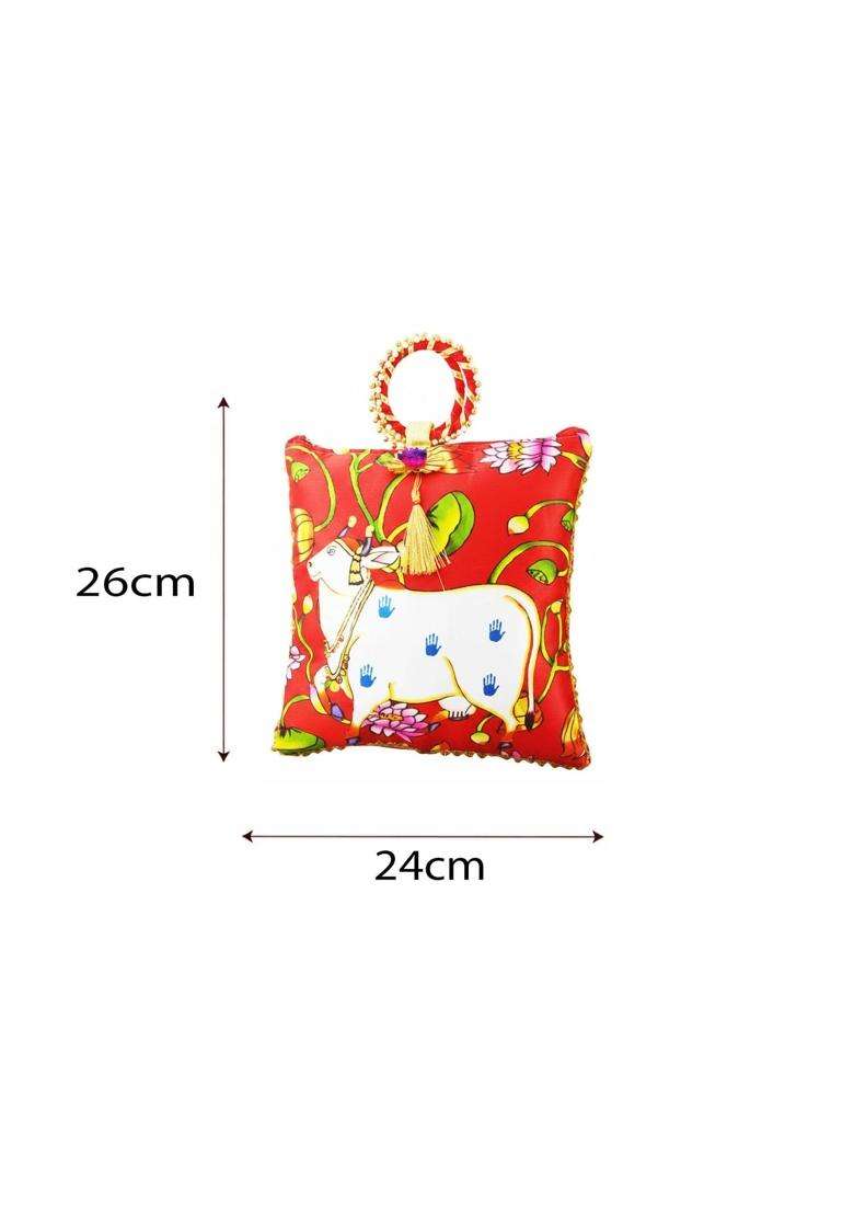 SAI Praseeda Traditional Potli Gift Bags with Zip Closure Bangle Handle and Leaf and Haldi Kumkum Pouches - Indya