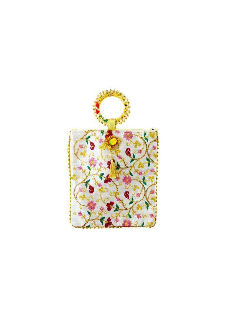 Niskanet Traditional Potli Gift Bags with Zip Closure Bangle Handle and Leaf and Haldi Kumkum Pouches - Indya