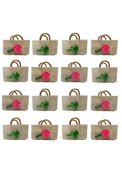 Jaasai Jute Fancy Thamboolam Return Gift Set White Small Bags