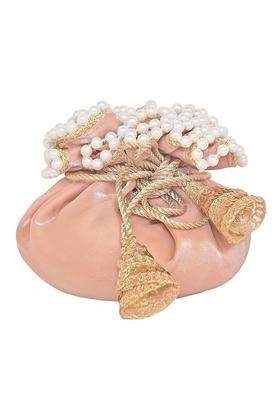 Imperial Packing Gold Designer Potli Bags Pearl Embellishments