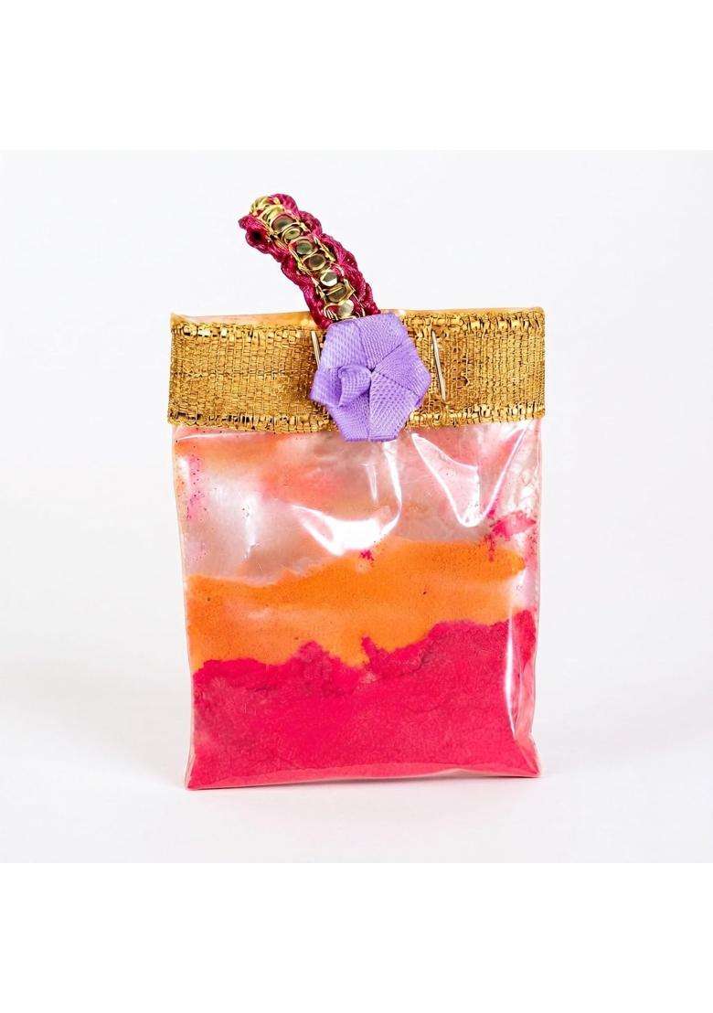 Red WIND Haldi Kumkum Pouch Bags Gift Set Traditional Return Gifts for Pooja Festivals Weddings Pack of 21 - Indya